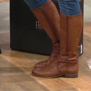 FRYE MELISSA‎ BELTED TALL WIDE CALF size 7.5